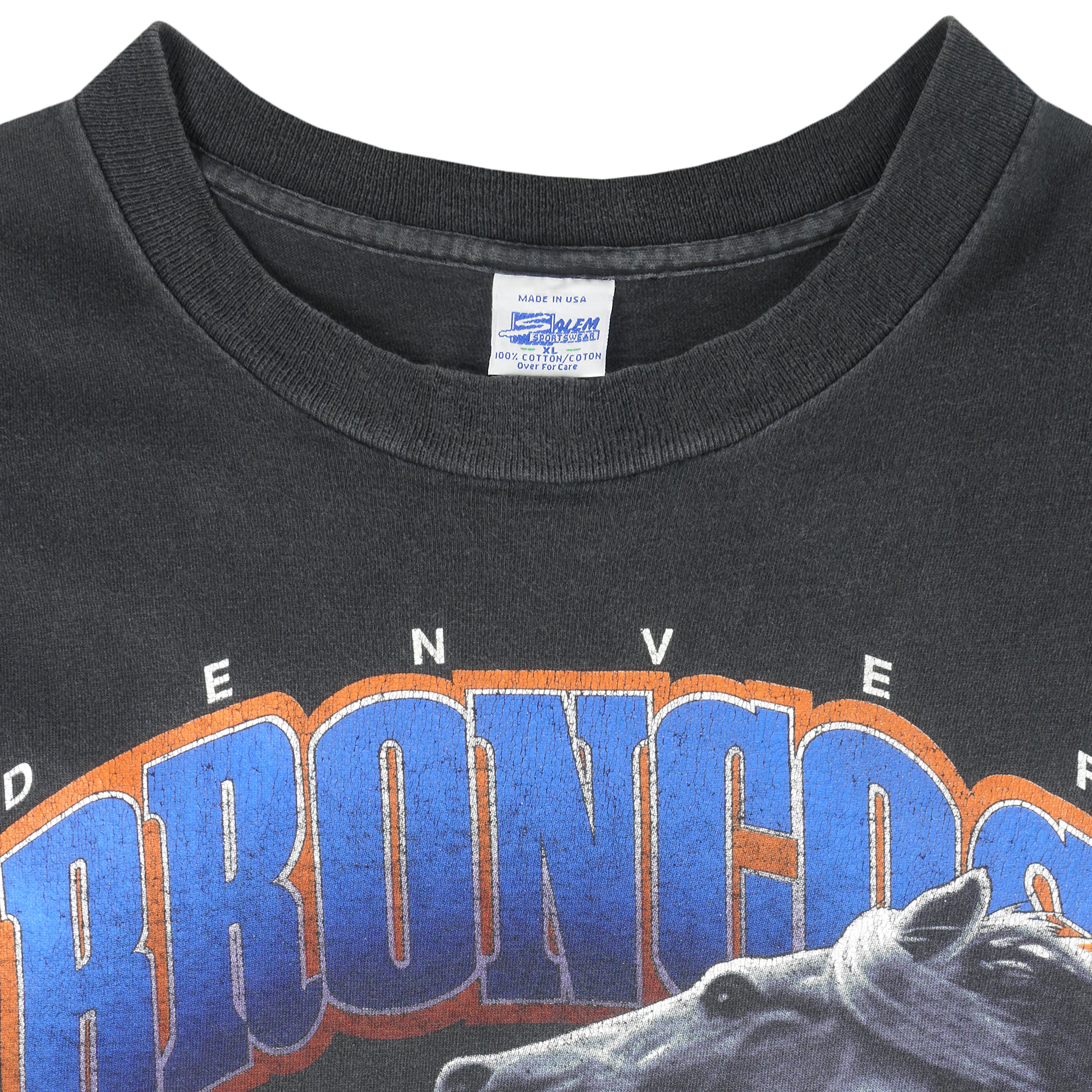 NFL (Salem) - Denver Broncos Big Logo T-Shirt 1993 X-Large Vintage Retro Football