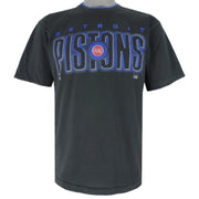 NBA (Salem) - Black Detroit Pistons T-Shirt 1991 Large Vintage Retro Basketball