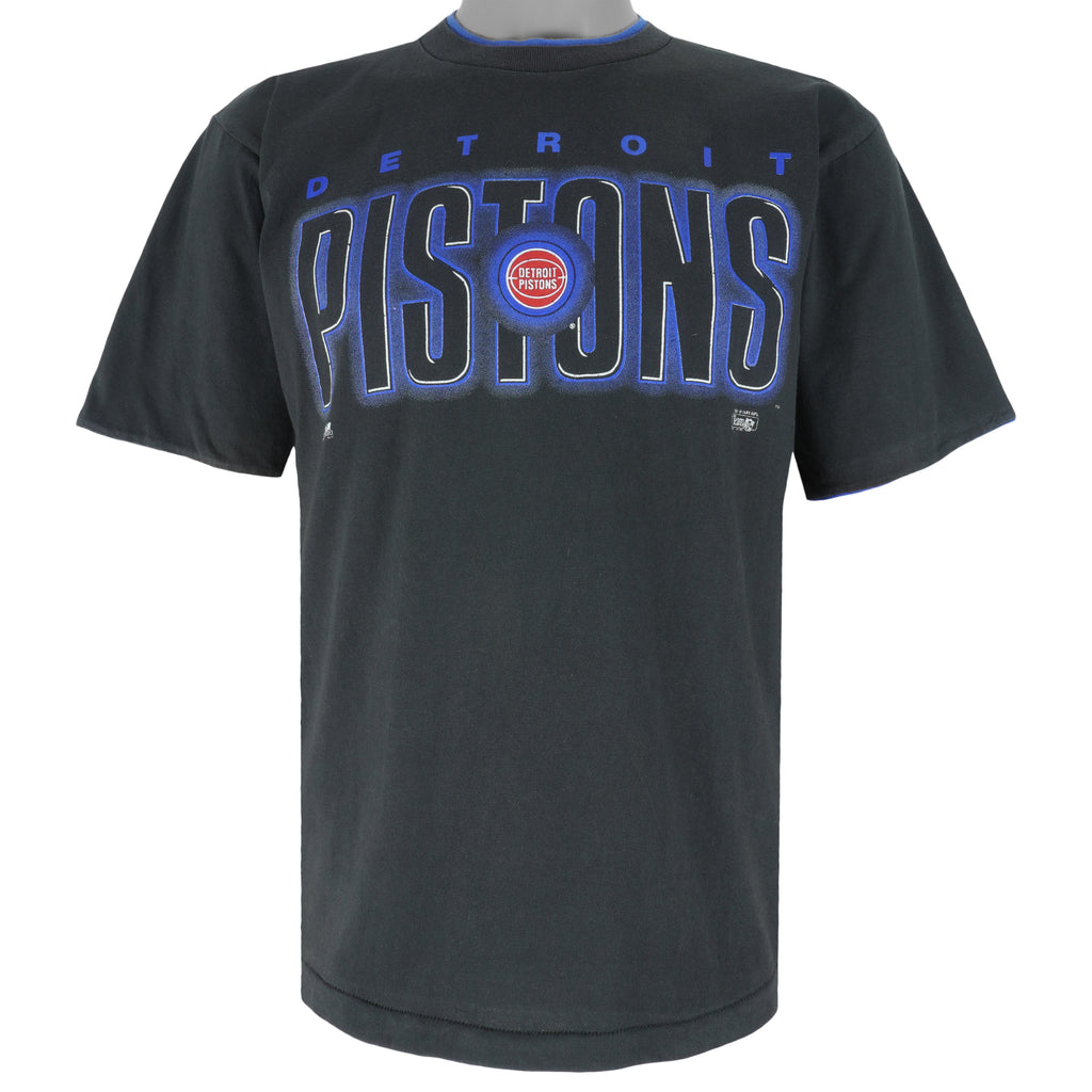 NBA (Salem) - Black Detroit Pistons T-Shirt 1991 Large Vintage Retro Basketball
