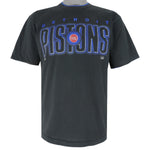 NBA (Salem) - Black Detroit Pistons T-Shirt 1991 Large Vintage Retro Basketball