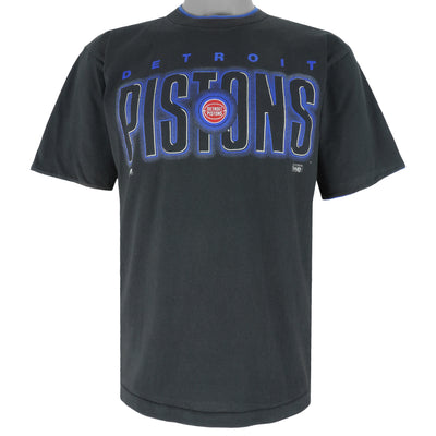 NBA (Salem) - Black Detroit Pistons Roll Em Ups T-Shirt 1991 Large