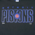 NBA (Salem) - Black Detroit Pistons T-Shirt 1991 Large Vintage Retro Basketball