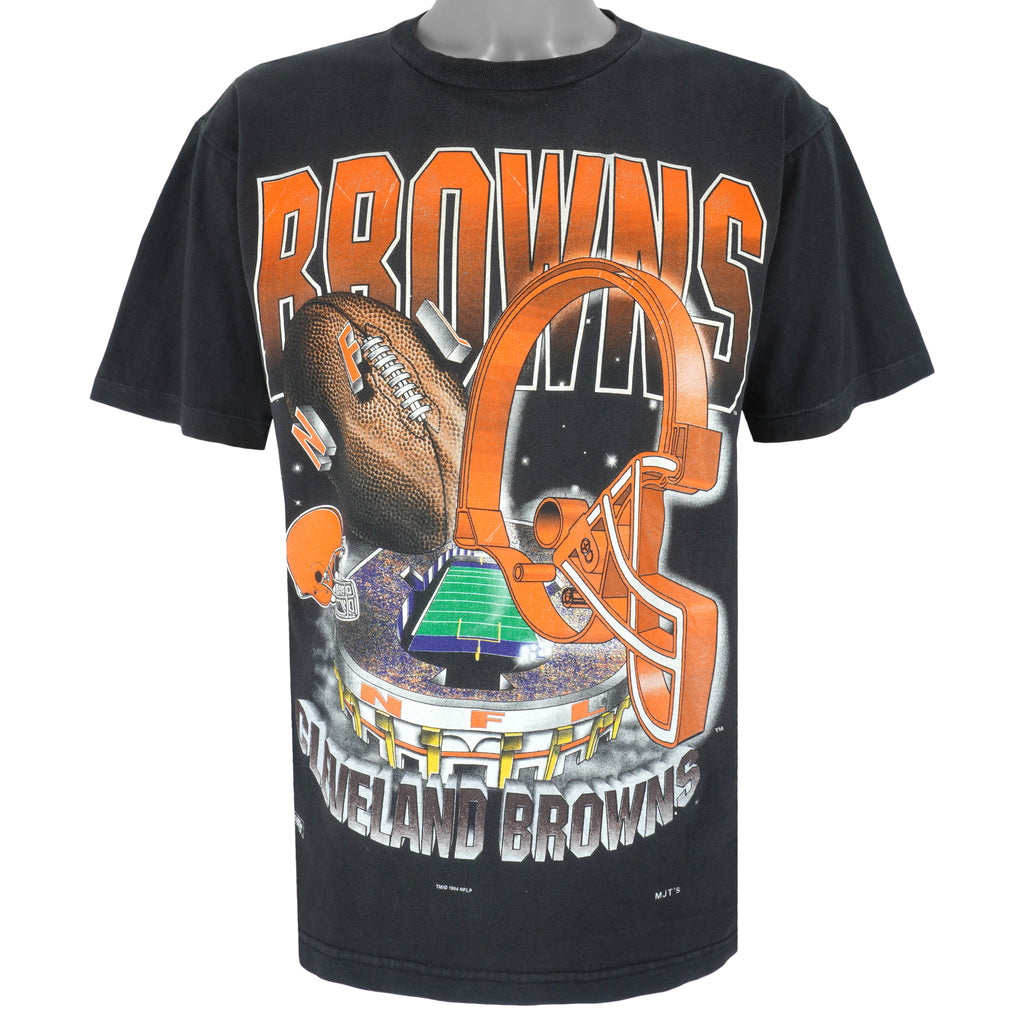 NFL (Pure Masic) - Cleveland Browns Helmet T-Shirt 1994 Large Vintage Retro Football