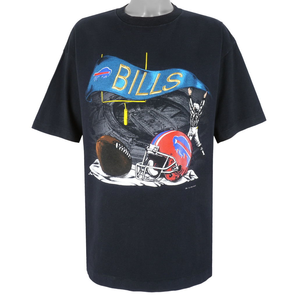 NFL (Nutmeg) - Buffalo Bills Big Logo T-Shirt 1993 X-Large Vintage Retro Football