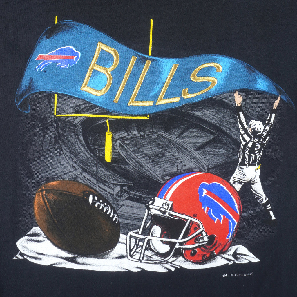 NFL (Nutmeg) - Buffalo Bills Big Logo T-Shirt 1993 X-Large Vintage Retro Football