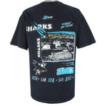 NHL (Salem) - Black San Jose Sharks Fire On Ice T-Shirt 1990s X-Large Vintage Retro Hockey