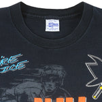 NHL (Salem) - Black San Jose Sharks Fire On Ice T-Shirt 1990s X-Large Vintage Retro Hockey