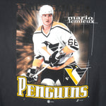 NHL - Pittsburgh Penguins Mario Lemieux T-Shirt 1990s Large Vintage Retro Hockey
