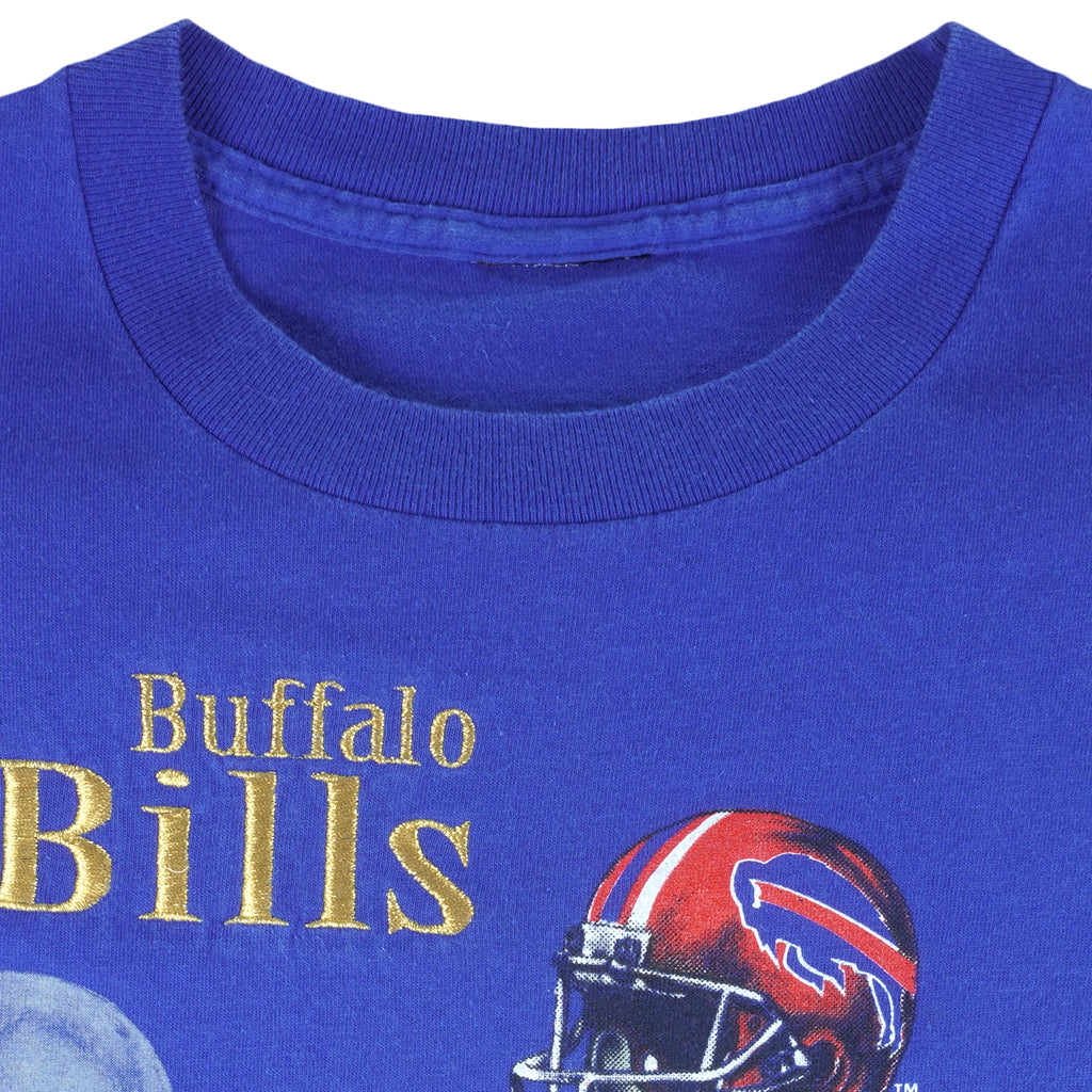 NFL - Blue Buffalo Bills Big Logo T-Shirt 1993 Large Vintage Retro Football