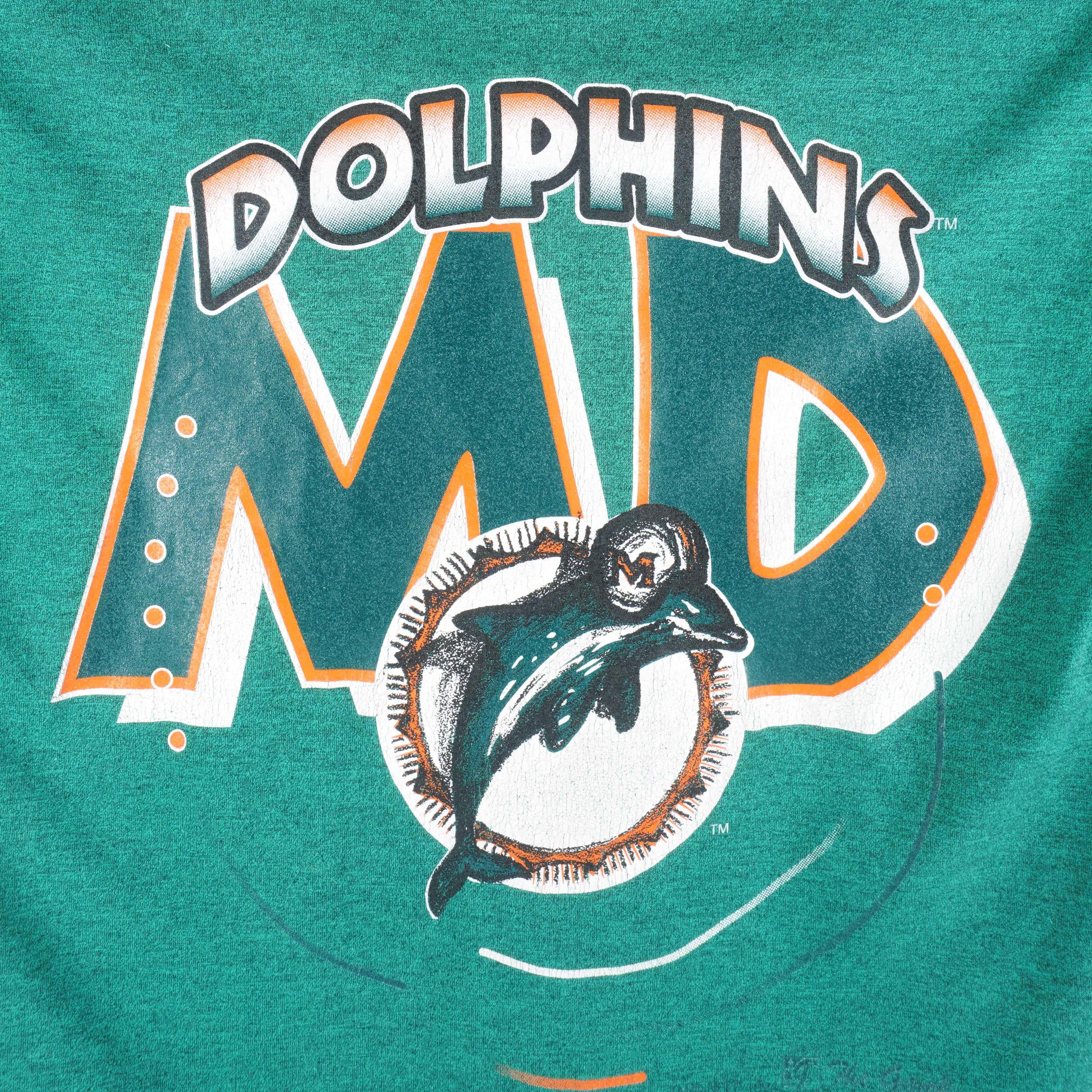 NFL (The Game) - Miami Dolphins T-Shirt 1990s Large Vintage Retro Football