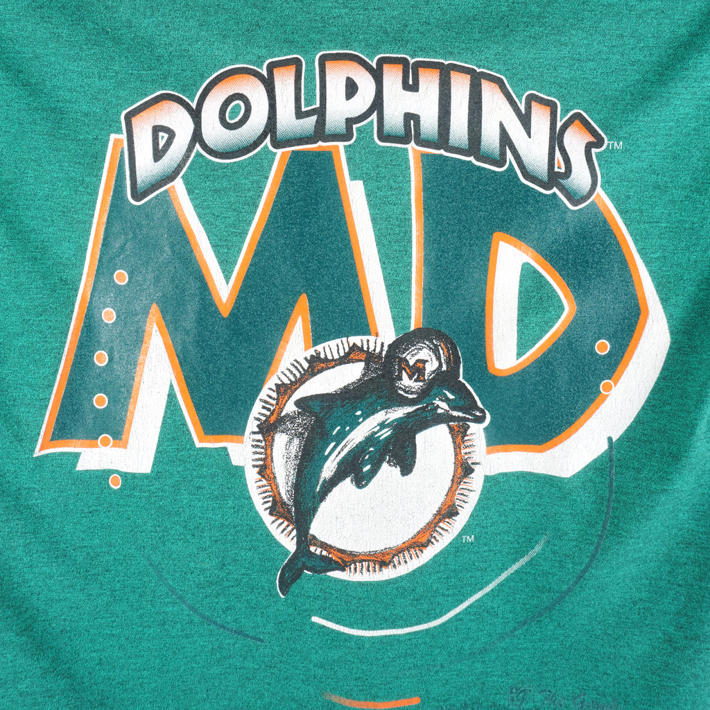 NFL (The Game) - Miami Dolphins T-Shirt 1990s Large Vintage Retro Football