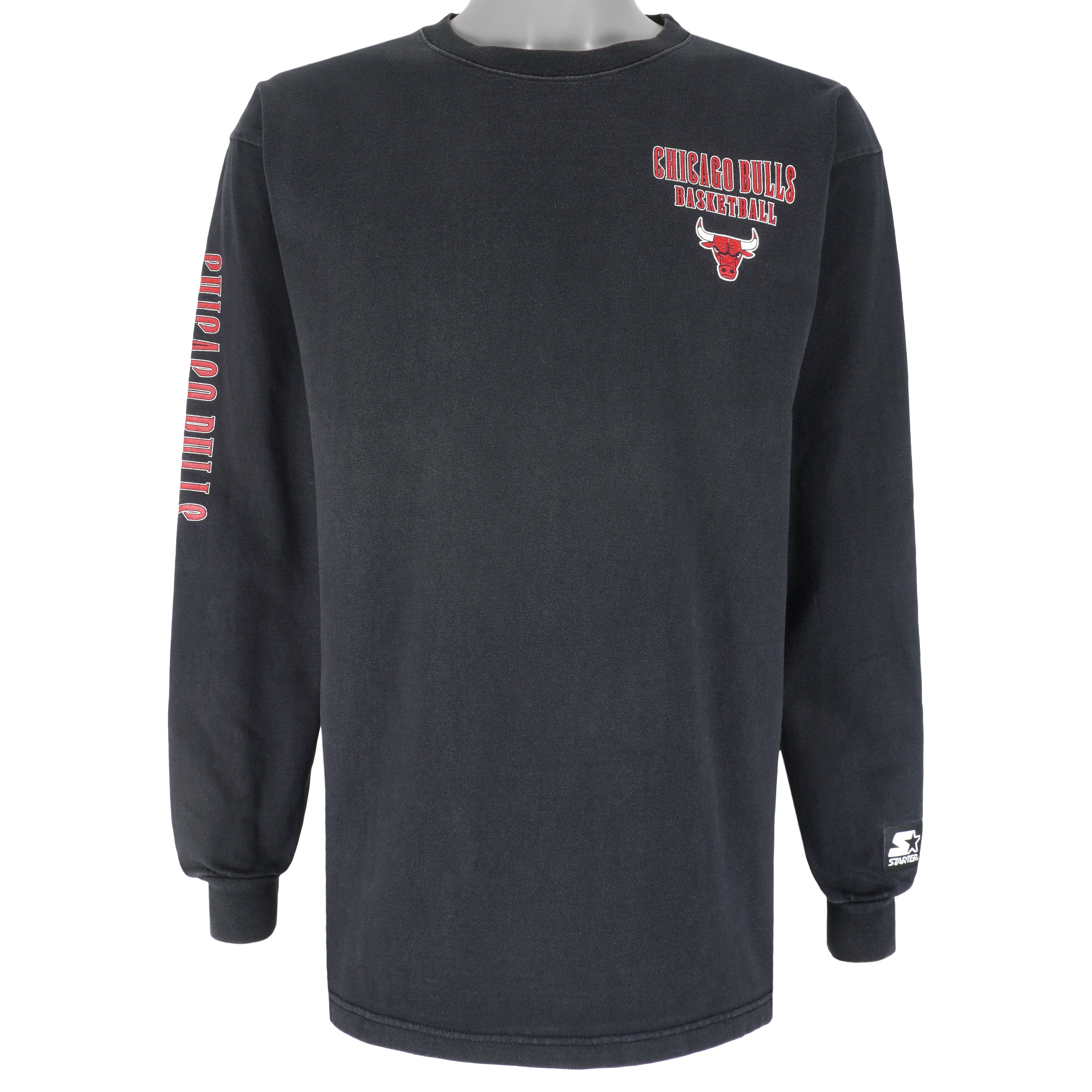 NBA - Black Chicago Bulls Crew Neck Sweatshirt 1990s Vintage Retro Basketball