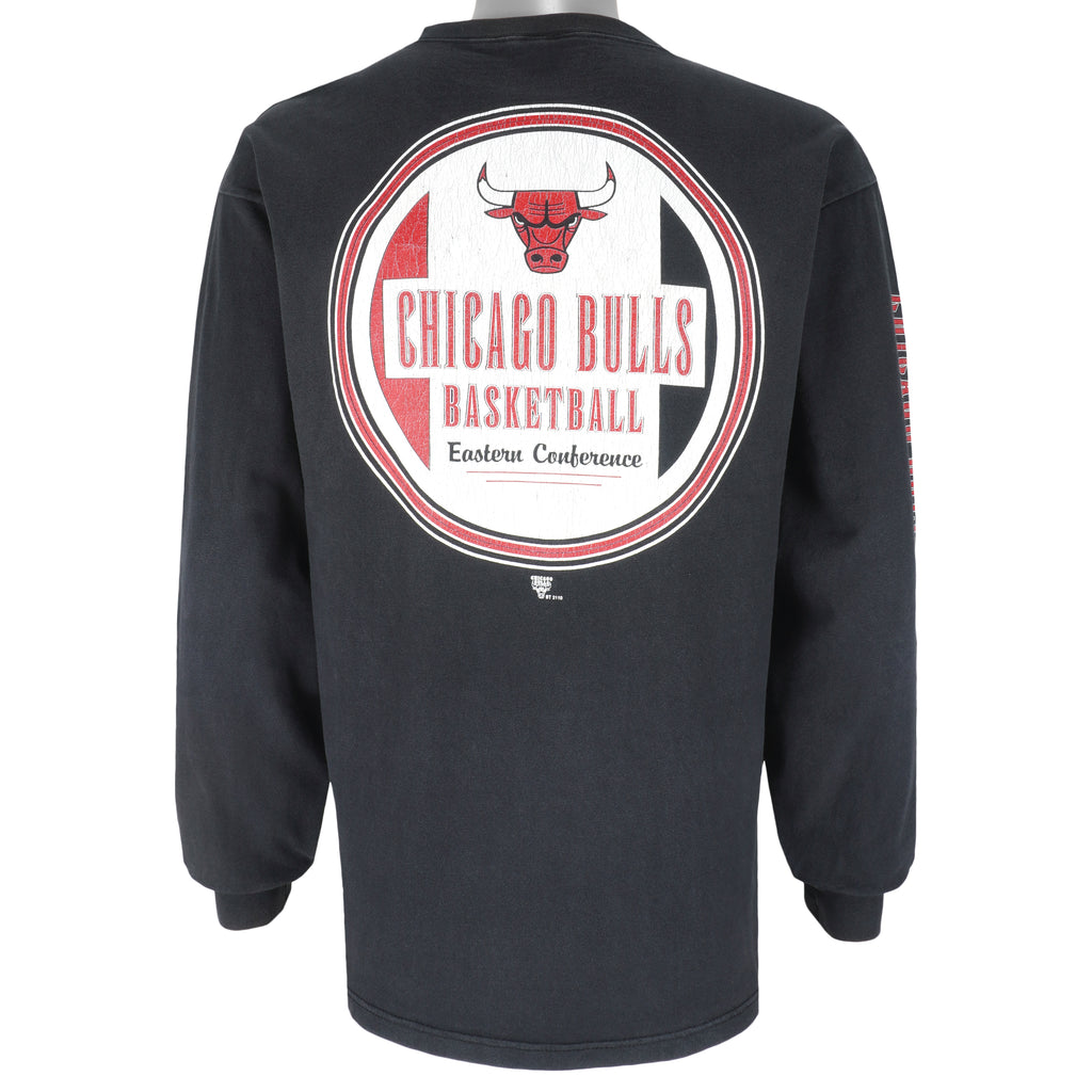 NBA - Black Chicago Bulls Crew Neck Sweatshirt 1990s Vintage Retro Basketball