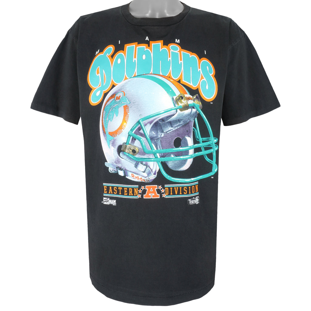 NFL (Salem) - Miami Dolphins Big Logo  T-Shirt 1992 X-Large Vintage Retro Football