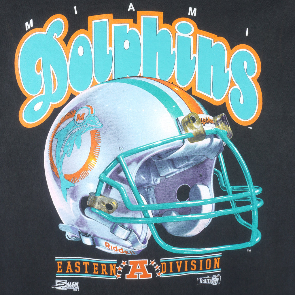 NFL (Salem) - Miami Dolphins Big Logo  T-Shirt 1992 X-Large Vintage Retro Football