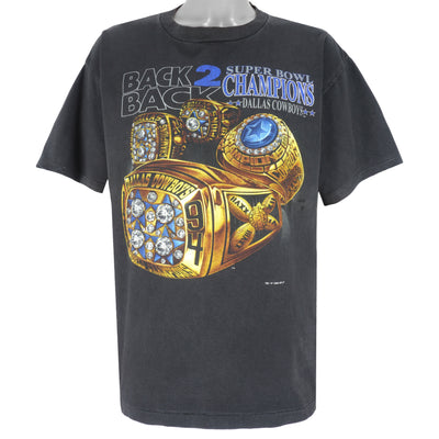 NFL- Dallas Cowboys Back To Back Champions Ring T-Shirt 1994 Large