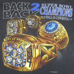 NFL- Dallas Cowboys Back To Back World Champions T-Shirt 1994 Large Vintage Retro Football