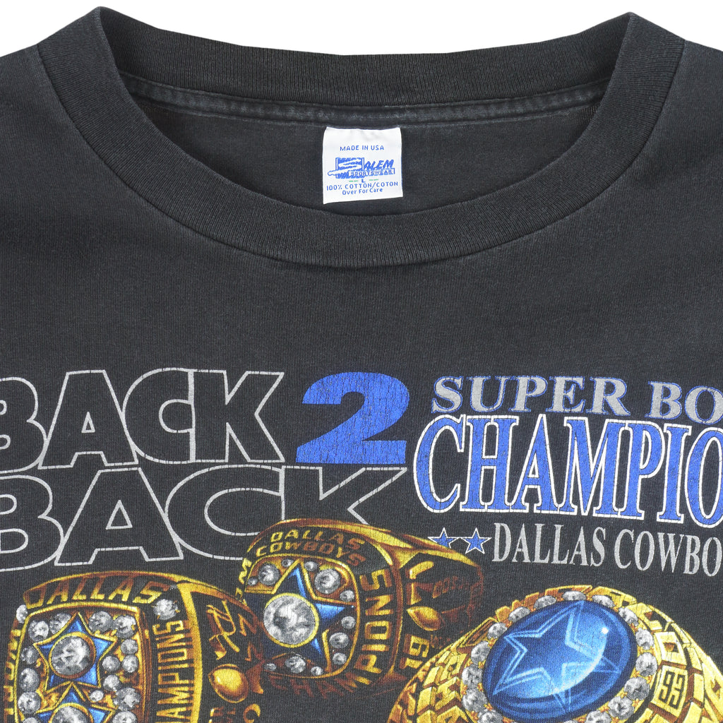 NFL- Dallas Cowboys Back To Back World Champions T-Shirt 1994 Large Vintage Retro Football