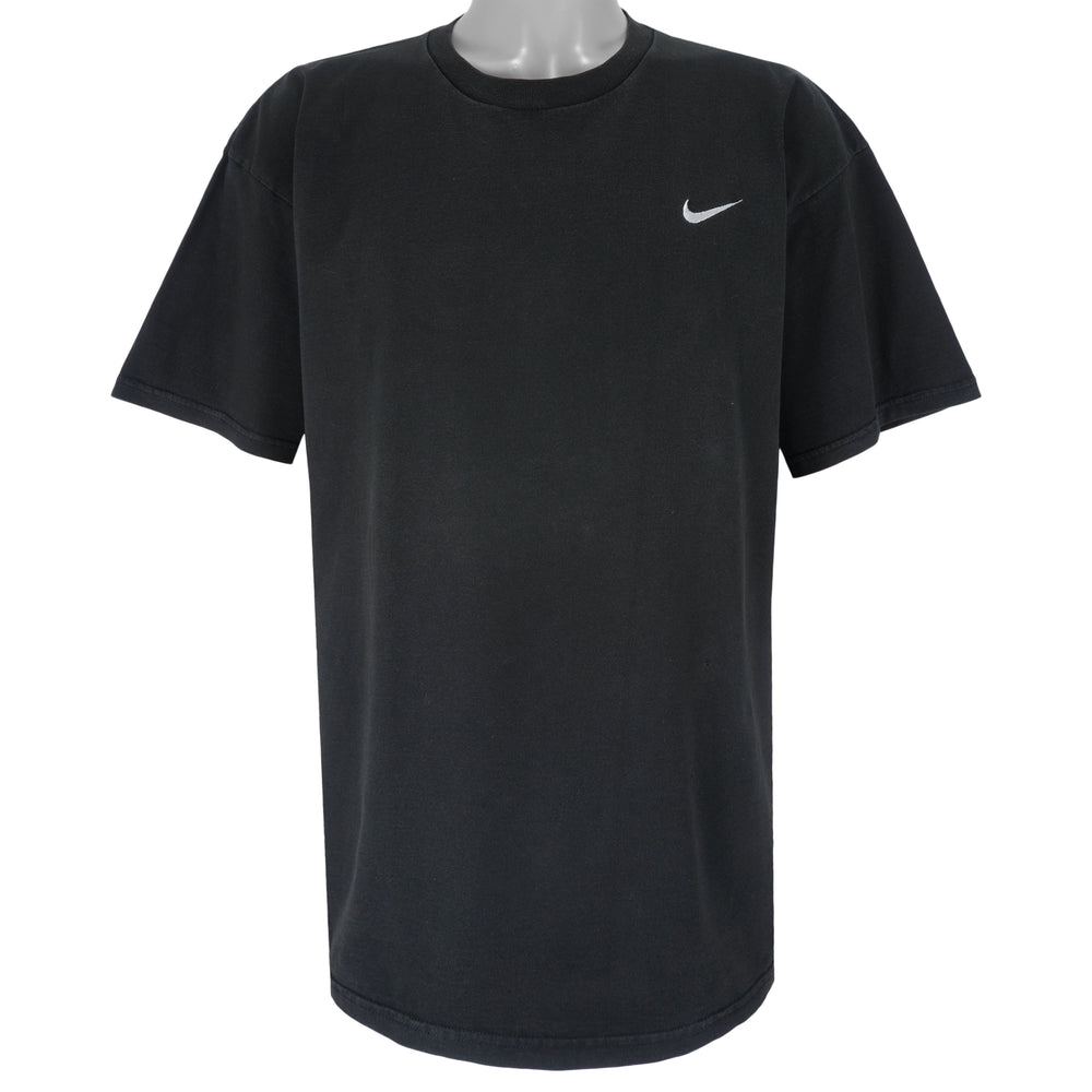 Nike - Black Made In USA Classic Embroidered T-Shirt 1990s X-Large Vintage Retro