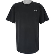 Nike - Black Made In USA Classic Embroidered T-Shirt 1990s X-Large Vintage Retro