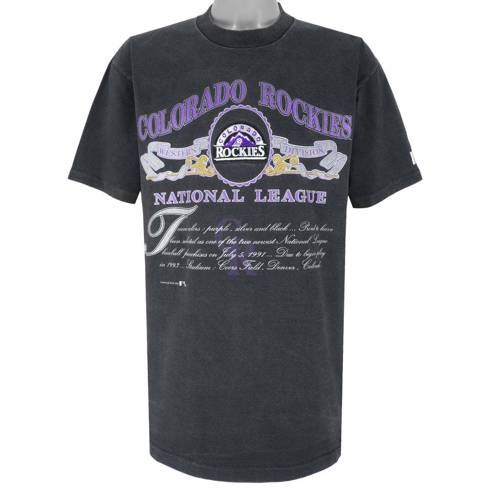 MLB (Nutmeg) - Colorado Rockies National League T-Shirt 1991 X-Large Vintage Retro Baseball
