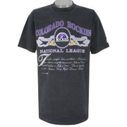 MLB (Nutmeg) - Colorado Rockies National League T-Shirt 1991 X-Large Vintage Retro Baseball