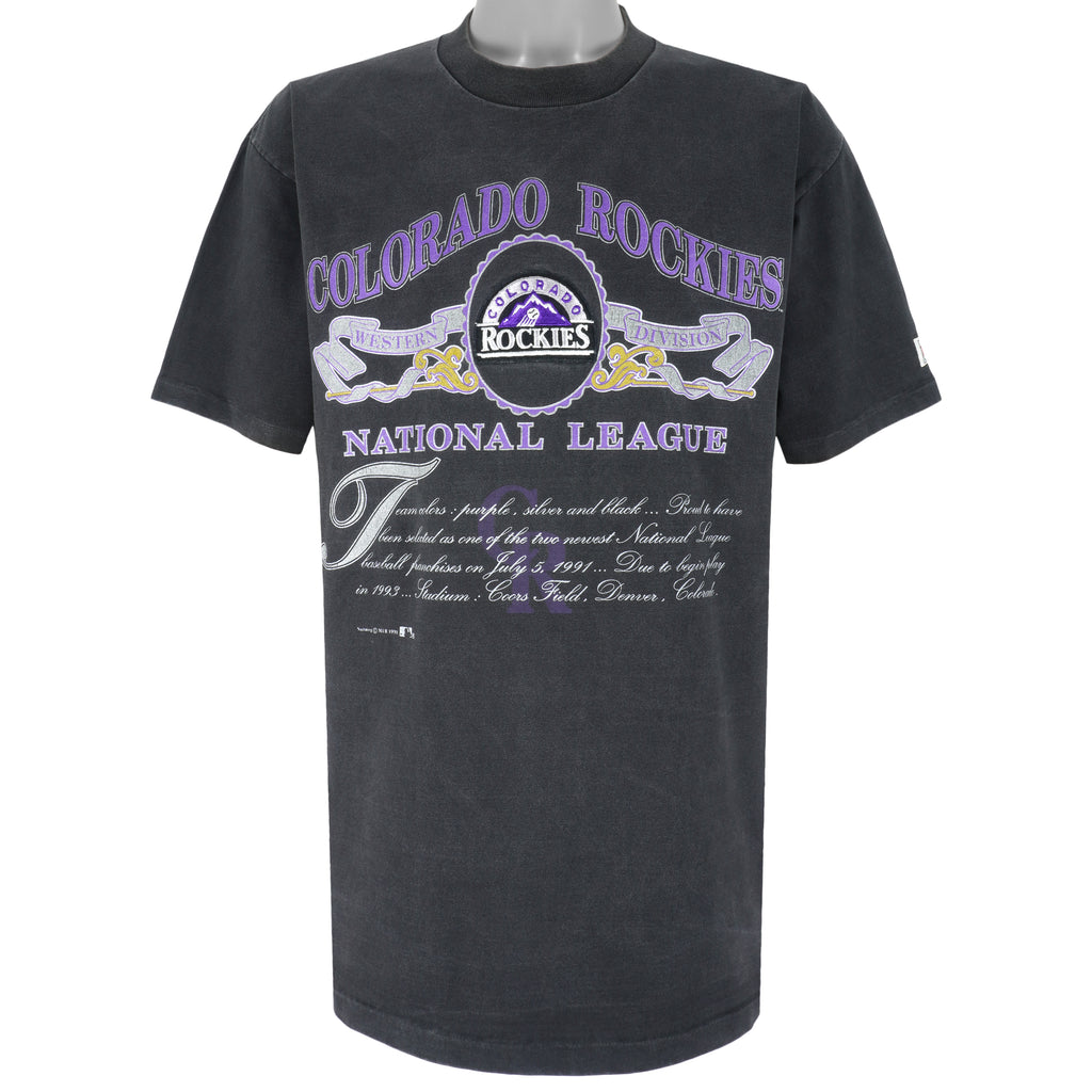 MLB (Nutmeg) - Colorado Rockies National League T-Shirt 1991 X-Large Vintage Retro Baseball