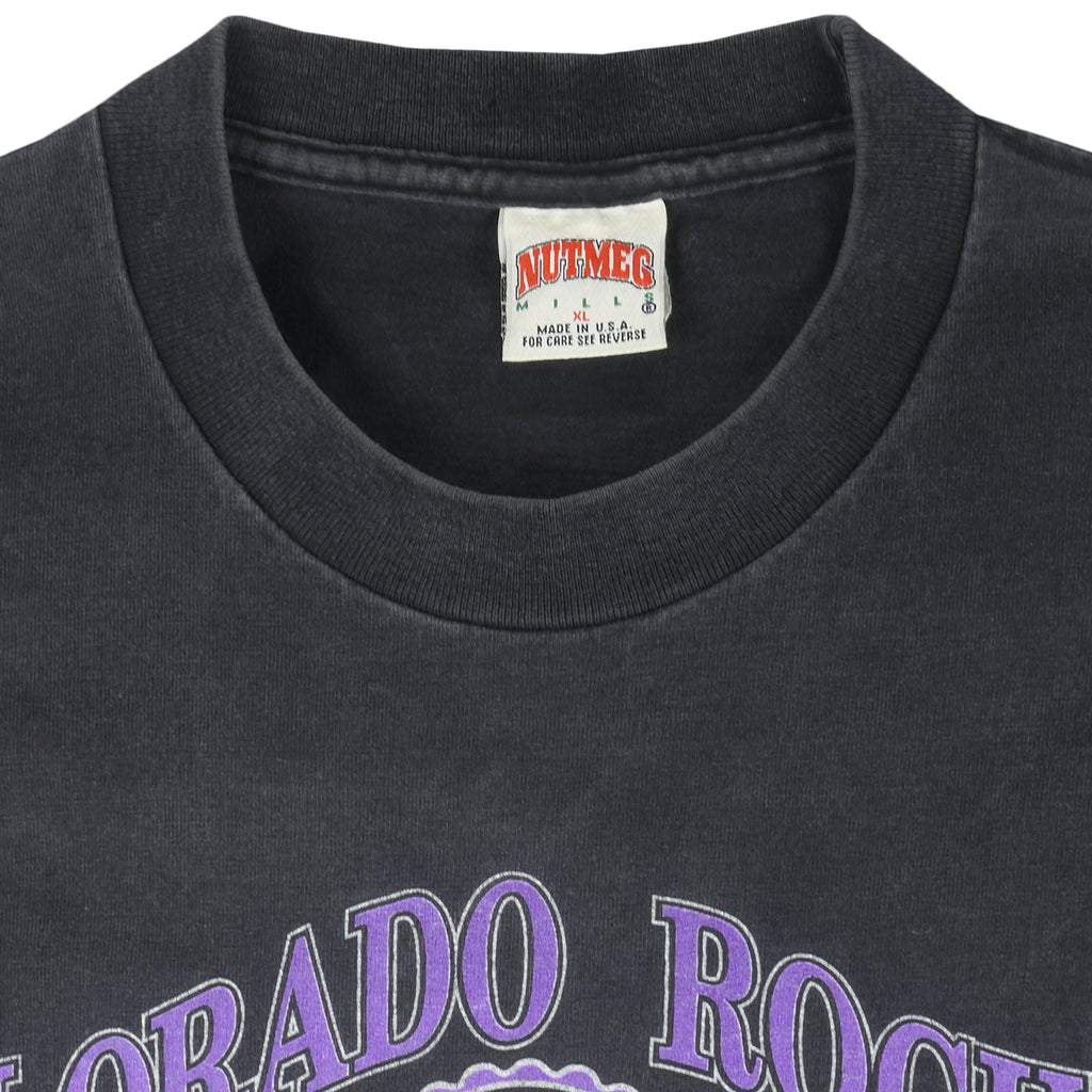 MLB (Nutmeg) - Colorado Rockies National League T-Shirt 1991 X-Large Vintage Retro Baseball