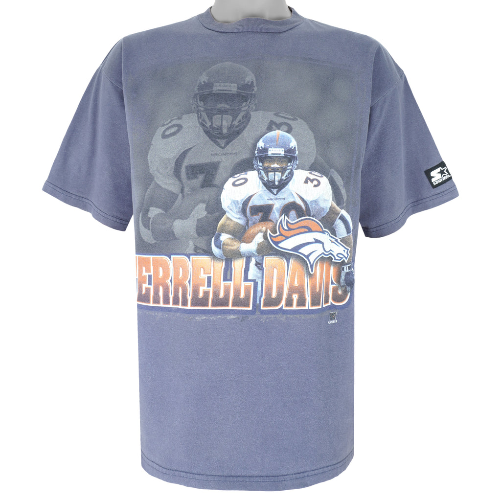 Starter - Denver Broncos Terrell Davis T-Shirt 1990s Large Vintage Retro Football