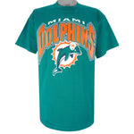 NFL (Logo 7) - Miami Dolphins Big Logo T-Shirt 1990s X-Large Vintage Retro Football