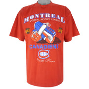 NHL (Softwear) - Montreal Canadiens T-Shirt 1992 Large Vintage Retro Hockey