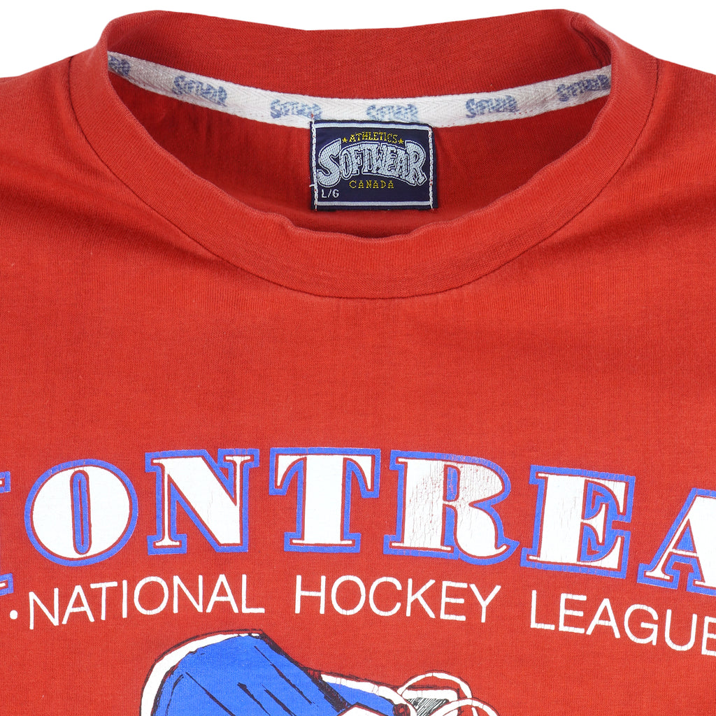 NHL (Softwear) - Montreal Canadiens T-Shirt 1992 Large Vintage Retro Hockey