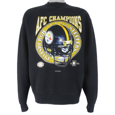 NFL (Salem) - Pittsburgh Steelers Helmet Crew Neck Sweatshirt 1995 X-Large