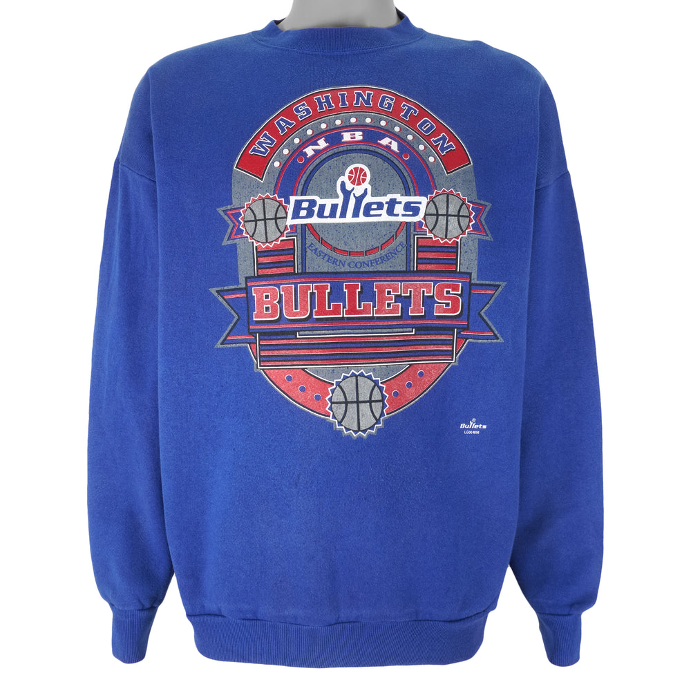 NBA (Logo 7) - Washington Bullets Crew Neck Sweatshirt 1990s X-Large Vintage Retro Basketball