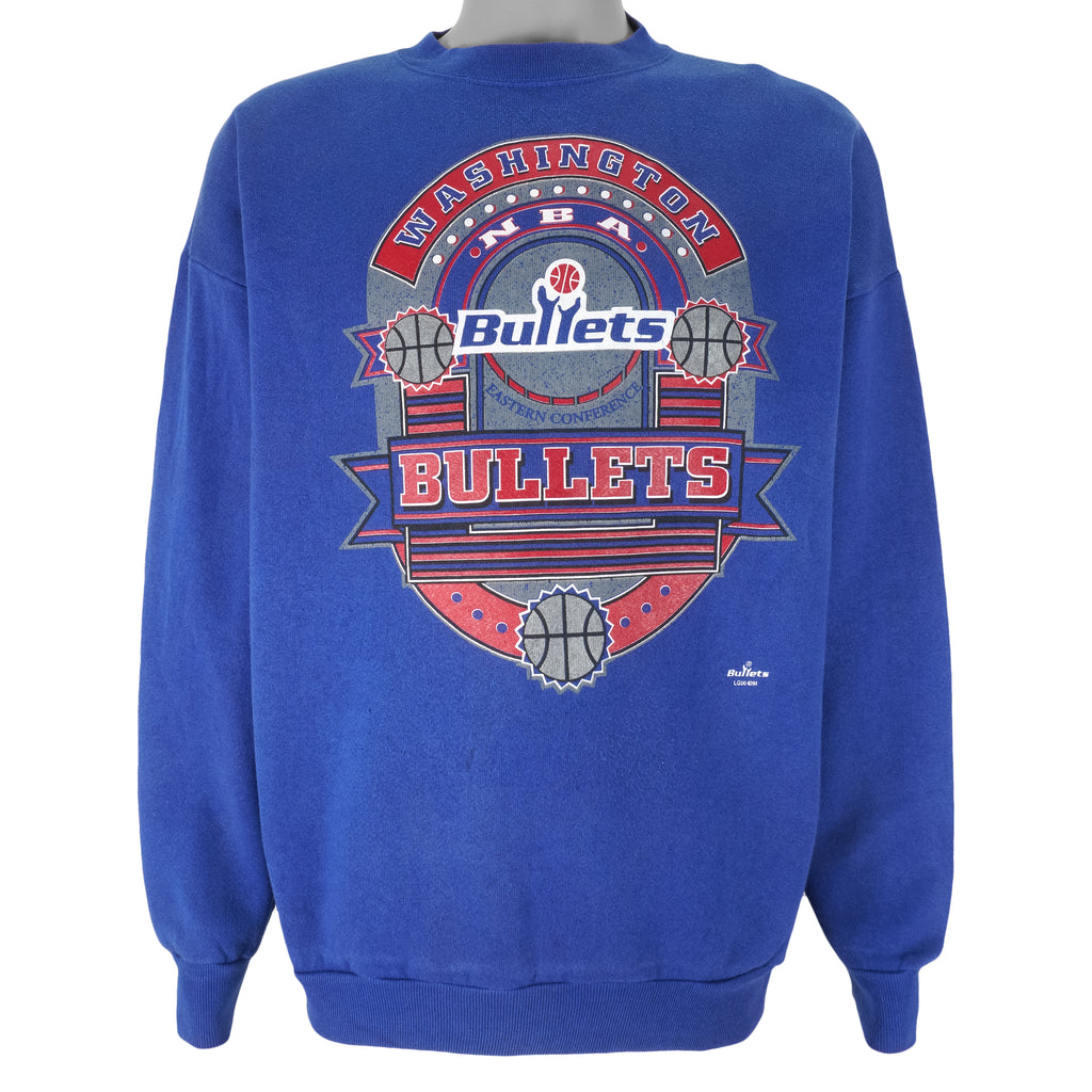 NBA (Logo 7) - Washington Bullets Crew Neck Sweatshirt 1990s X-Large Vintage Retro Basketball