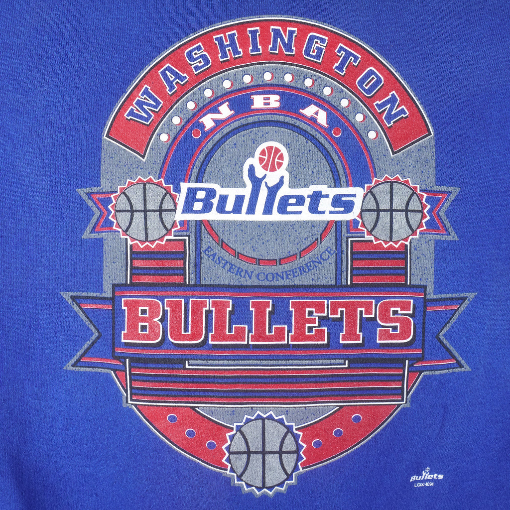 NBA (Logo 7) - Washington Bullets Crew Neck Sweatshirt 1990s X-Large Vintage Retro Basketball