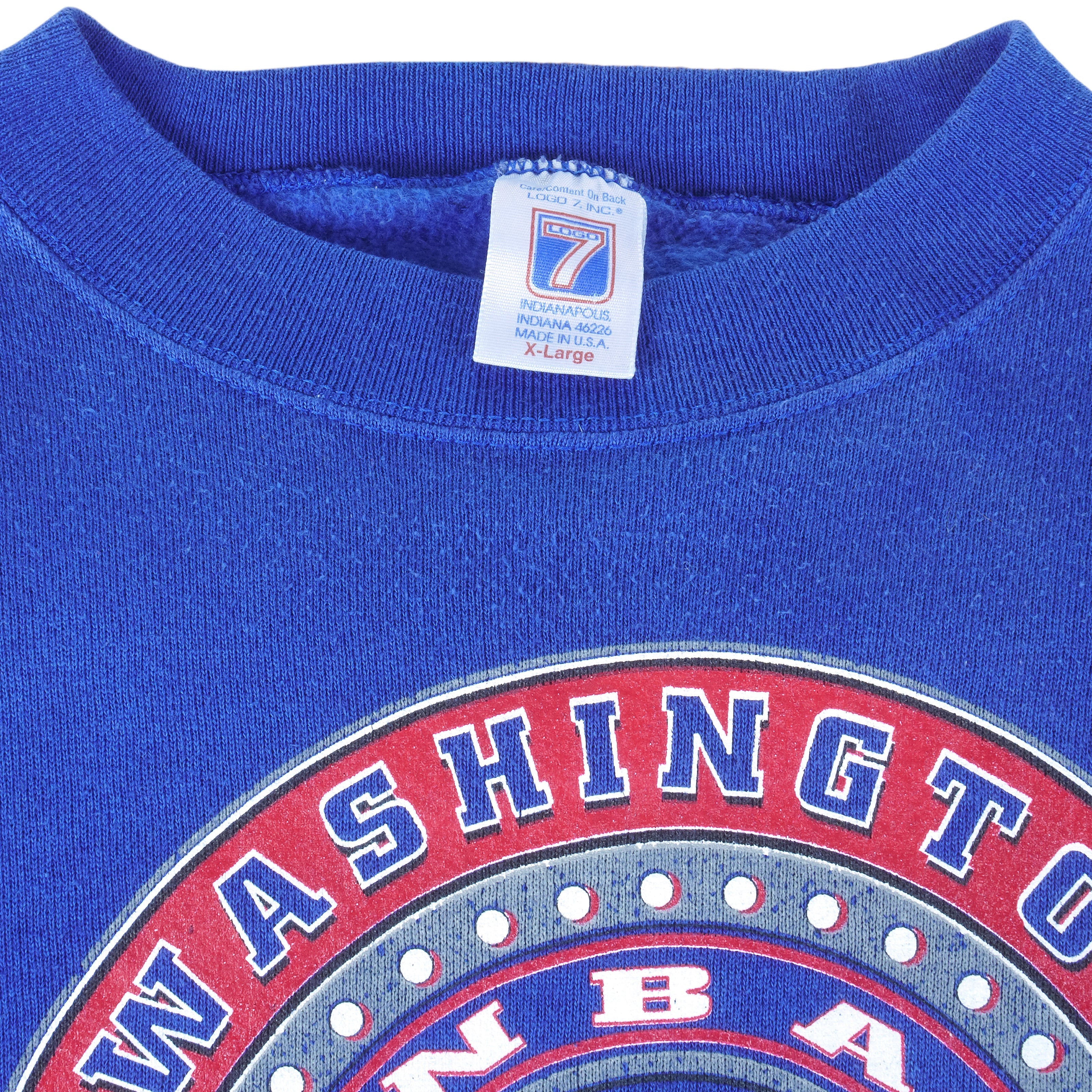 NBA (Logo 7) - Washington Bullets Crew Neck Sweatshirt 1990s X-Large Vintage Retro Basketball