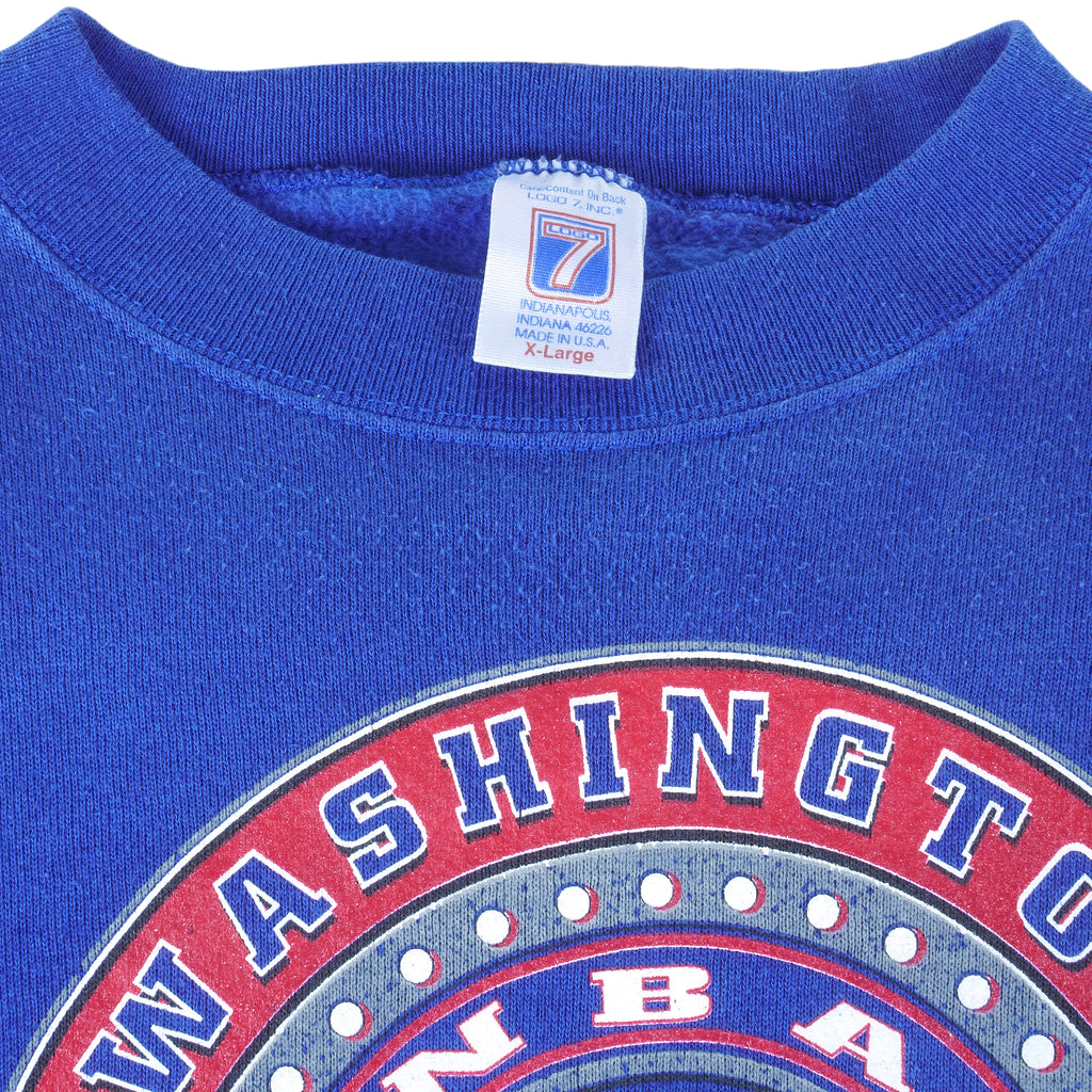 NBA (Logo 7) - Washington Bullets Crew Neck Sweatshirt 1990s X-Large Vintage Retro Basketball
