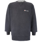 Champion - Black Classic Crew Neck Sweatshirt 1990s Large Vintage Retro