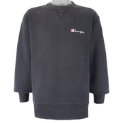 Champion - Black Classic Crew Neck Sweatshirt 1990s Large Vintage Retro