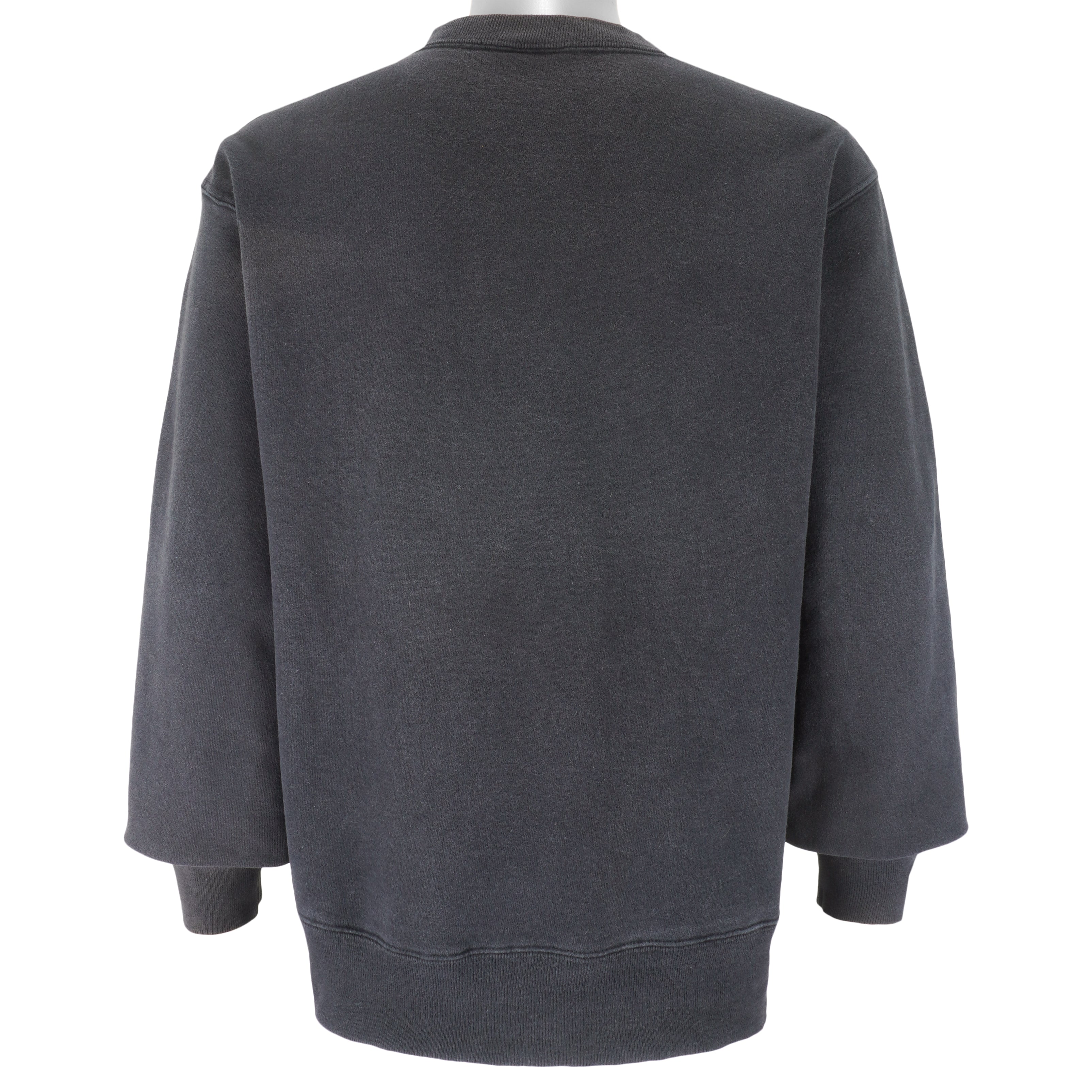 Champion - Black Classic Crew Neck Sweatshirt 1990s Large Vintage Retro