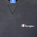 Champion - Black Classic Crew Neck Sweatshirt 1990s Large Vintage Retro