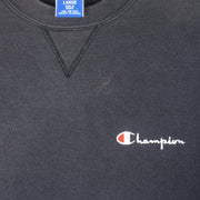 Champion - Black Classic Crew Neck Sweatshirt 1990s Large Vintage Retro
