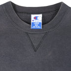 Champion - Black Classic Crew Neck Sweatshirt 1990s Large Vintage Retro