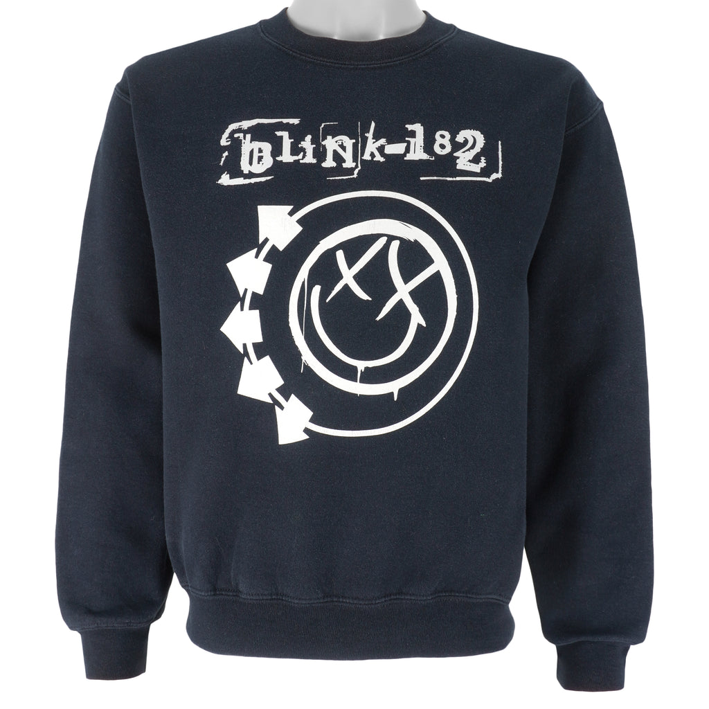 Vintage - Black Blink 182 Crew Neck Sweatshirt 1990s Small Vintage Retro