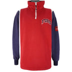 FUBU - Blue & Red Embroidered Sweatshirt 1990s Large Vintage Retro