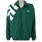 Adidas - Green Zip-Up Windbreaker 1990s Large Vintage Retro