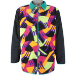 FILA - Magic Line Crazy Pattern Reversible Fleece Jacket 1990s Large