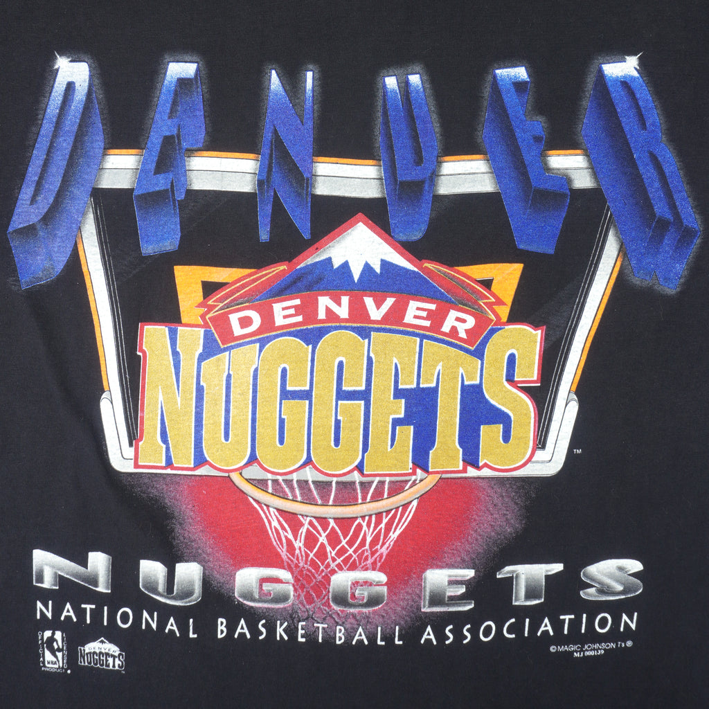 NBA (Magic Johnson Ts) - Denver Nuggets T-Shirt 1990s Large Vintage Retro Basketball