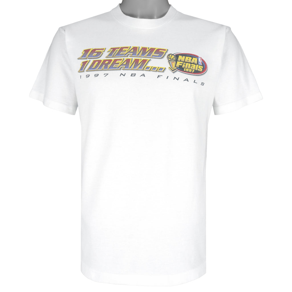 NBA (Pro Player) - 16 Teams 1 Dream Logo Finals T-Shirt 1997 Medium Vintage Retro Basketball